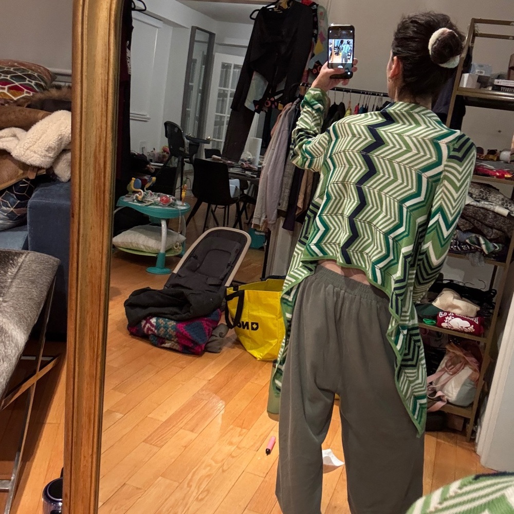 BCBG chevron silk missoni type wrap cardigan - Picture 7 of 8